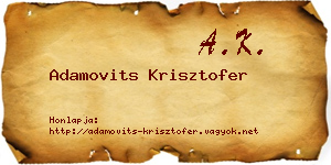 Adamovits Krisztofer névjegykártya